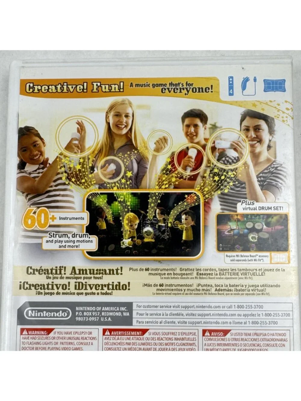 Nintendo Wii Music Game Interactive Musical 60 Instruments E Everyone Complete